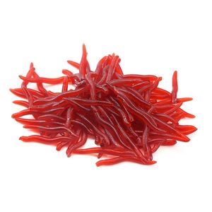 3.5 cm / 5 cm 100 adet / şişe Solucan Kırmızı Yemler Bloodworm Solucan Balıkçılık Cazibesi Simüle Solucanlar Bionic Grub Yapay Balıkçılık Yem