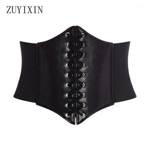 Kadın şekillendirme Toptan-Zuyixin 2021 Sexy Lingerie Siyah Gotik Underbust Cupless Bel Korse Büstiyer Üst Lace Up Belt1