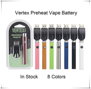 5 Stück Vertex Co2 Öl VV Vorheizbatterie-Kits LO Verdampfer O Pen 510 Vape Pen Vorheizbatterien 350 mAh BOGO Ce3 Leere Patrone