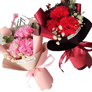 Букет из сухоцветов ручной работы, гвоздика, гипсофила, искусственные цветы из мыла, вечный цветок, подарок на День Святого Валентина, подарок для фотосессии