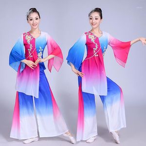 Sahne Giymek Hanfu Kadınlar Çin Dans Kostüm Mavi Geleneksel Antik Dress1