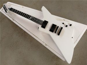 Fabrika özel beyaz gövde Elektro Gitar, Gülağacı Klavye ve Özel Fret İnley, Siyah Donanım, aktif manyetikler, Özelleştirilmiş edilebilir.