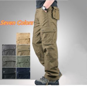 Homens Calças de Carga Outono Calças Táticas Calças Casuais Calças de Algodão Homens Multi Bolsos Militar Army Track Calças Homens Pantalon Homme LJ201007