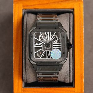 Erkek İzle Otomatik Mekanik Saatler 39.8mm Boş Out Erkekler Klasik Kol saati Sapphire Çift Katlanır toka kol saatleri Montre De Luxe