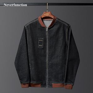 Männer Jacken 2021 Männer Mode Schwarz Baumwolle Motorrad Jeans Männlich Streetwear Casual Slim Denim Jacke Mantel Plus Größe 7XL 8XL