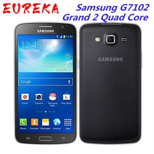Оригинальные разблокированные Samsung G7102 Grand 2 Quad Core 5,25 дюйма 8 ГБ ROM 1,5 ГБ ОЗУ 8 МП GPS Dual Sim отремонтированный смартфон