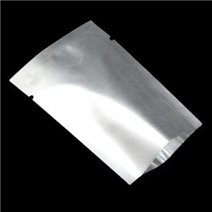 Isı Mühürlenebilir Açık Üst Mylar Folyo Paketi Kılıfı Gümüş Mat Alüminyum Folyo Vakum Saklama Torbaları Bisküvi Toz Snack Için Kuru Gıda 201021