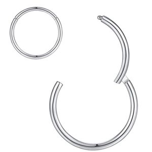 1pc 361l Surgical Steel 20g Cartilage Earrings Hoop Hinged Septum Nose Rings Helix Tragus Daith Earring Nipple Clicker Piercing Q jllkrW