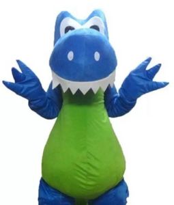 Özel Mavi Diş Dinozor Dragon Maskot Kostüm Karakter Kostüm Yetişkin Boyutu