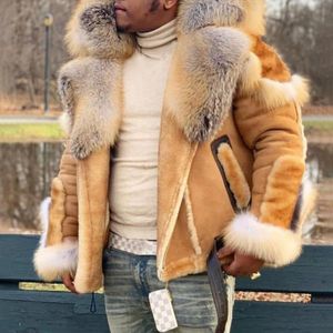 Laamei Faux Fur Coat Men Plus Size Giacca invernale Giacca in pelliccia Collare a maniche lunghe Liner Casual Zipper Mens Giacche e cappotti