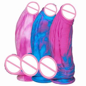 Nxy Dildos Super Monster Fake Penis присоска, женский G-Spot Anal Masturbation Penis, Big Sex Toys, Уникальный слоистый Design1210