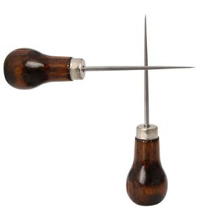 AWL PRICKER COLE MAKER TOOL Punch Швейная строчка кожаный ремесло деревянная ручка
