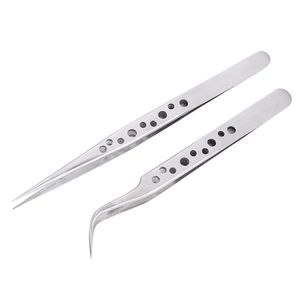 Electronics Industrial Tweezers tools Anti-static Curved Straight Tip Precision Stainless Forceps Phone Repair Hand Tools Sets