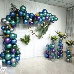 50 adet Lateks Balon Dekorasyon Metal Yuvarlak Balonlar Şişme Balon Saf Düğün Dekor Doğum Günü 12 Inç Toptan BH4545 WLY