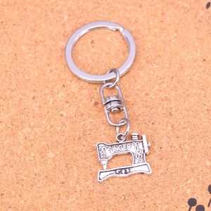 Moda anahtar zinciri 20*17mm vintage şarkıcı treadle dikiş makinesi kolyeler diy mücevher arabası anahtar zincir yüzük tutucu hediyelik hediye için