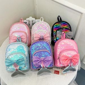 Çocuk Mini Sırt Çantası Çanta Sevimli Yay Okul Çantaları Çocuklar Kız Sequins Sırt Çantası Bebek Sırt Çantaları