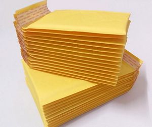 Различные размеры желтого пузырчатого мешка из крафт-бумаги, упаковка одежды, пузырчатая пленка, утолщение, экспресс-пена, пузырчатая упаковка, конверт, оптовая продажа
