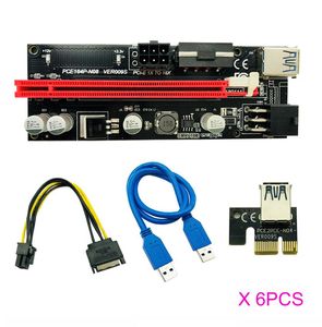 6шт новейший USB 3.0 PCI-E Riser Ver 009S Express 1x 4x 8x 16x Удлинитель Riser Adapter Card Sata 15Pin до 6 PIN