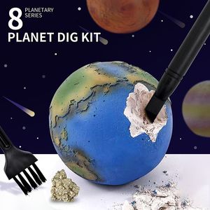 Novidade Jogos Cavando Fóssils Toy Set Arqueológico Escavação Sistema Solar Planetas Science Planetas Exploração Gem Mining Kit Conjunto Presentes