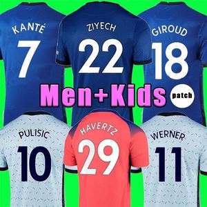 Novos uniformes de futebol para 2021 Haverz Pulisic Werner Ziyech Chilwell Home and Away Jersey de Alta Qualidade Personalizado Número de Impressão