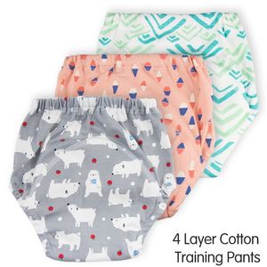 5 Pieces Baby Infant Toddler Waterproof Training Pants Cotton Changing Nappy Cloth Diaper Panties Reusable Washable 201117