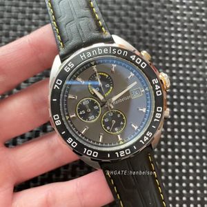 2021 NOVO Orologio di Lusso Men Watch Caixa de aço de alta qualidade Metal Grey Face Luxusuhr Relógios Quartz Chronograph Movement Mens Sport Relógios