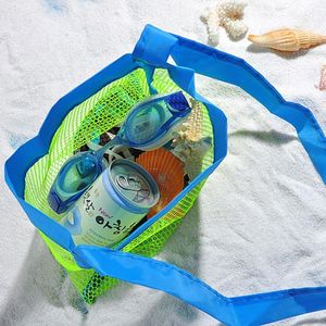 Saklama Torbaları Toptan-Uygulanan Kalıcı Çocuk Kum Uzak Plaj Örgü Çanta Oyuncaklar Giyim Havlu Bebek Oyuncak Koleksiyonu Nappy Katlanır1