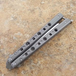 Balisong BM67 D2 Blade Titanyum Kelebek Eğitmeni Eğitim Bıçağı Keskin El Sanatları Değil Dövüş Sanatları Koleksiyonu Knvies Xmas Hediye