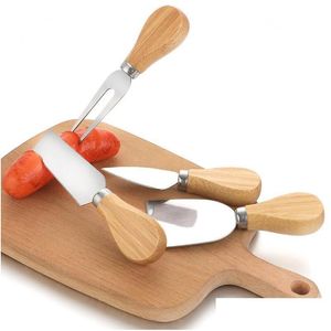 Сырный нож набор дуба с сырной инструменты вилка лопата набор ganters выпекать пиццу Slicer Cutter kkf2022 rartj