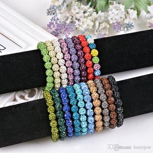 Charm Bilezik Shambala (20 Topları / PCS) El Yapımı Kristal Strand Charm Boncuk Bilezik