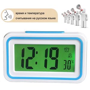 Rus Konuşan Saat Konuşma Zaman Ve Sıcaklık Ev Termometre Dijital Masa Masası Erteleme Çalar Saat Çocuk Çocuk Uyandırma LJ201211
