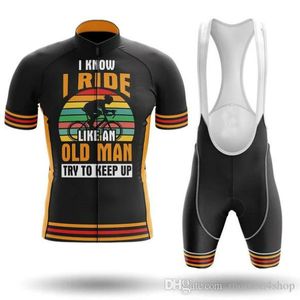 2024 I Ride Like An Old Man Maglia da ciclismo per bicicletta MTB Abbigliamento da mountain bike Uomo Set corto Ropa Ciclismo Abbigliamento da bicicletta Maillot Culotte