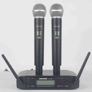 Беспроводной микрофон GLXD4 Профессиональная система UHF Mic Автоматическая частота 60M Party Stage Church Двойные ручные микрофоны W220314