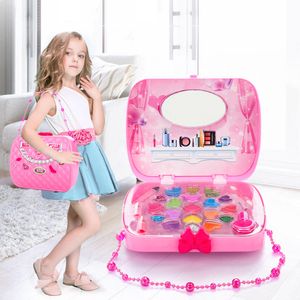 Çocuk Makyaj Seti Oyuncaklar Bavul Soyunma Kozmetik Kızlar Oyuncak Plastik Güzellik Güvenlik Pretend Çocuk Kız Makyaj Oyunları Hediyeler 210312