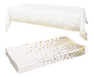 Белый пластиковый столик крышка прямоугольник партии украшения золотой точек конфетти одноразовые скатерти для рождения выпускной новогодняя годовщина 54 