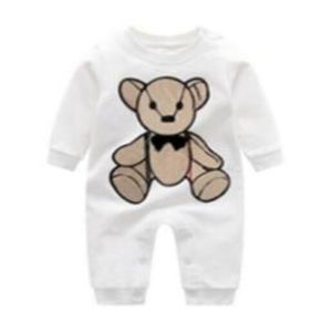 Yenidoğan Bebek Erkek Kız Tulum Uzun Kollu Toddler Bebek Lüks Giyim Tulum Mektubu Desen Baskı Onesies Kıyafet Kıyafetleri Çocuklar için