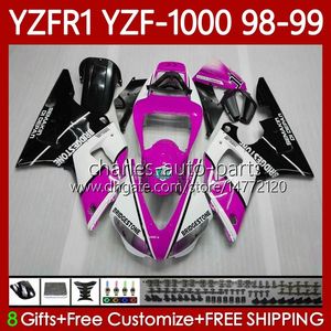 Yamaha YZF-R1 YZF1000 YZF R1 1000 CC Gül Black YZFR1 98 99 00 01 Çizim 82NO.100 YZF R1 1000CC 1998 1999 2000 2001 YZF-1000 98-01 Motosiklet Vücut Kiti