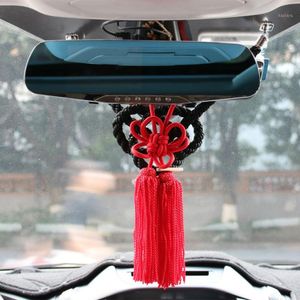 JP JUNCTION PRODUCE KIN TSUNA ROPE FUSA KIKU KNOTS FOR CAR REARVIEW MIRROR ORNAMENTS BLACK WHITE CHINESE MASCOT LUCKY CHARMS1256a