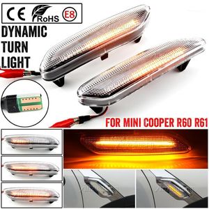 Acil Durum Işıkları Çifti Akan Dönüş Sinyali Işık Dinamik LED Yan Marker 12 V Lamba Paneli Mini Cooper R60 R61 Için