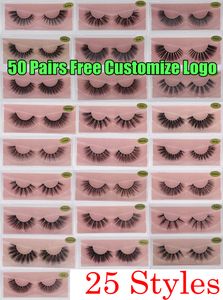 3D Mink Cílios Falso Natural Cílios Postiços 3D Mink Lashes Suave maquiagem Extensão Maquiagem Falso Eye Lashes 3D Cílios Livre Personalizar Logotipo