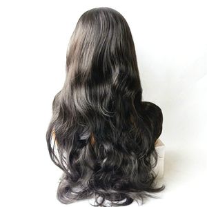 Многоцветные парики для волос в середине части вьющиеся волосы европейский американский стиль мода высокий температурный шелк большой волнистый WH0535