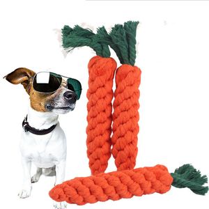 Игрушка для собак Морковь Форма молярный хлопок веревочка щенок жевать игрушки чау чистки Открытый веселье тренировка домашнее животное jk2012xb