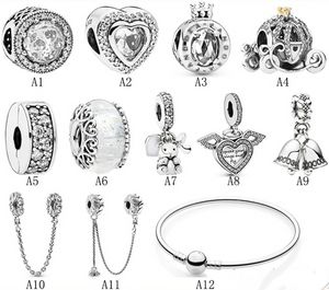 Designer Jewelry 925 Silver Bracelet Charm Bead fit Pandora Pacifier Pumpkin Car Angel Slide Bracelets Beads European Style Charms Beaded Murano