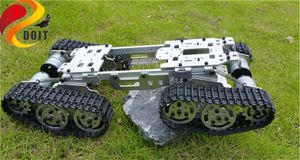 SZDOIT Tam Metal 4WD Akıllı Robot Tankı Araba Şasi Kiti Ağır Yük Off-road Crawier Robotik Platformu 12 V Motor DIY Arduino 201208 Için