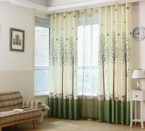 Perde Drapes Kore Kırsal Pencere Ekranı Yüksek dereceli ağaç bahçesi Dijital Basılı Perdeler Oturma Odası Yatak Odası Çim Planı1