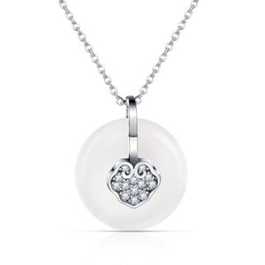 Муравьиный ангел стерлингового серебра ожерелье с натуральным нефритовым ожерельем кулон для Bithday подарочные украшения 2021 новейшее ожерелье Q0531