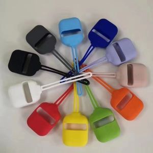 Caso de silicone desportivo à prova de choque anti perdido casos cobertura com colar corda corda corda corda para airpod 2 pods de ar pro 3 coque