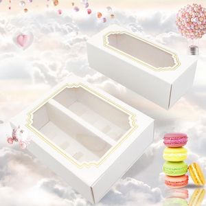 Подарочная упаковка White Cardboard Cake Box с Window Winde Wedding Party Paper Paper Papcake Packaging1