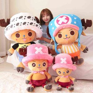 Büyük Boy Anime Tek Parça Chopper Peluş Bebek Oyuncak Kawaii Sevimli Güzel Yumuşak Peluş Oyuncaklar Çocuklar Yastık Hediye Çocuk Doğum Günü AA220314