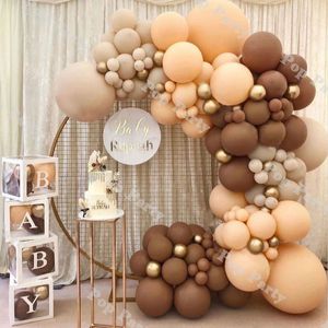 Bebek Duş Balonlar Garland Kahve Kahverengi Balon Kemer Kiti Düğün Doğum Günü Süslemeleri Allık Yıldönümü Parti Dekor Malzemeleri F1222